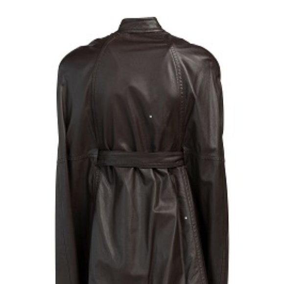 LEON MAX Women's Genuine Leather $1198 RETAIL Jacket With Cape S28/80 - Picture 6 of 7